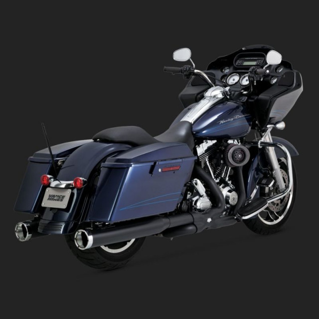 VANCE HINES POWER DUAL BLACK HEADPIPE HARLEY TOURING 09-16