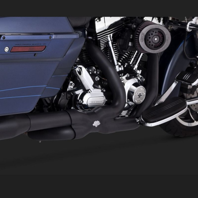 VANCE HINES POWER DUAL BLACK HEADPIPE HARLEY TOURING 09-16 - DETAIL