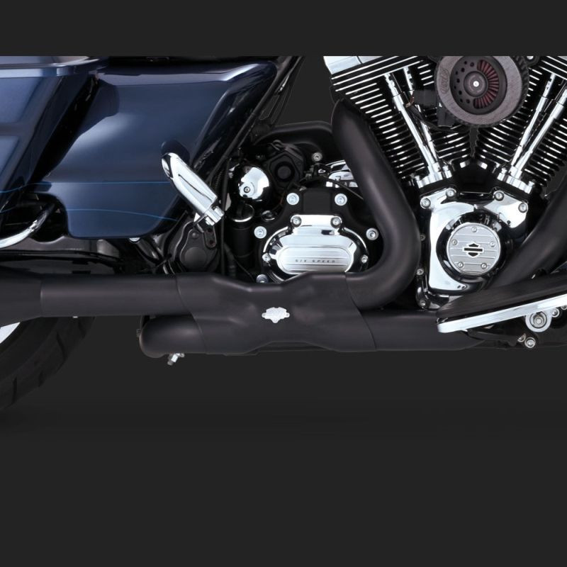 VANCE HINES POWER DUAL BLACK HEADPIPE HARLEY TOURING 09-16 - DETAIL 2