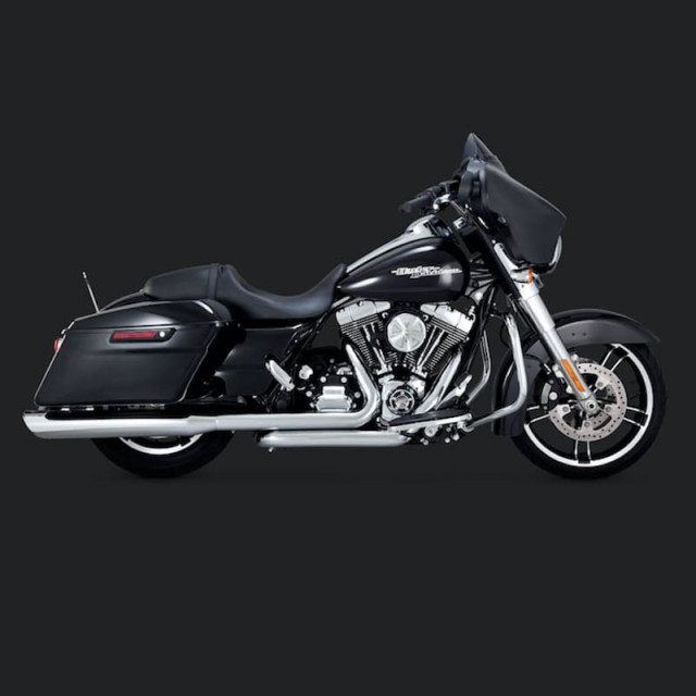 COLLETTORI VANCE HINES HEADPIPES DRESSER DUAL CHROME HARLEY TOURING 09-16 - LATO