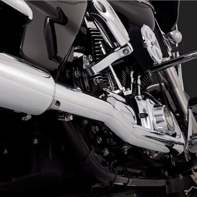 VANCE HINES DRESSER DUAL CHROME HARLEY TOURING HEADPIPES 95-08 - DETAIL