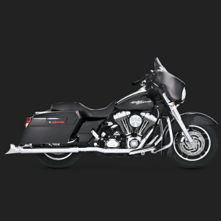 VANCE HINES DRESSER DUAL CHROME HARLEY TOURING HEADPIPES 95-08 - SIDE
