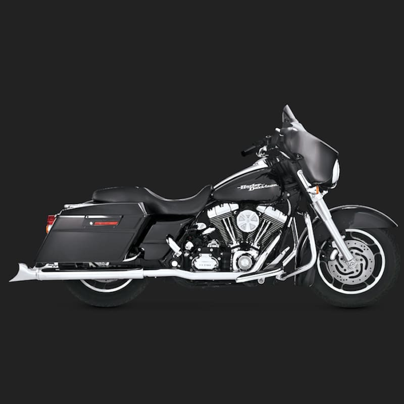 VANCE HINES DRESSER DUAL CHROME HARLEY TOURING HEADPIPES 95-08 - SIDE