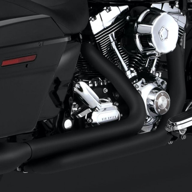 VANCE HINES DRESSER DUAL BLACK HARLEY TOURING HEADPIPES 09-16 - DETAIL