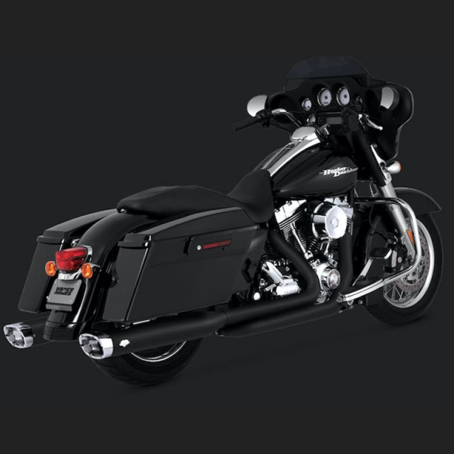 VANCE HINES DRESSER DUAL BLACK HARLEY TOURING HEADPIPES 09-16