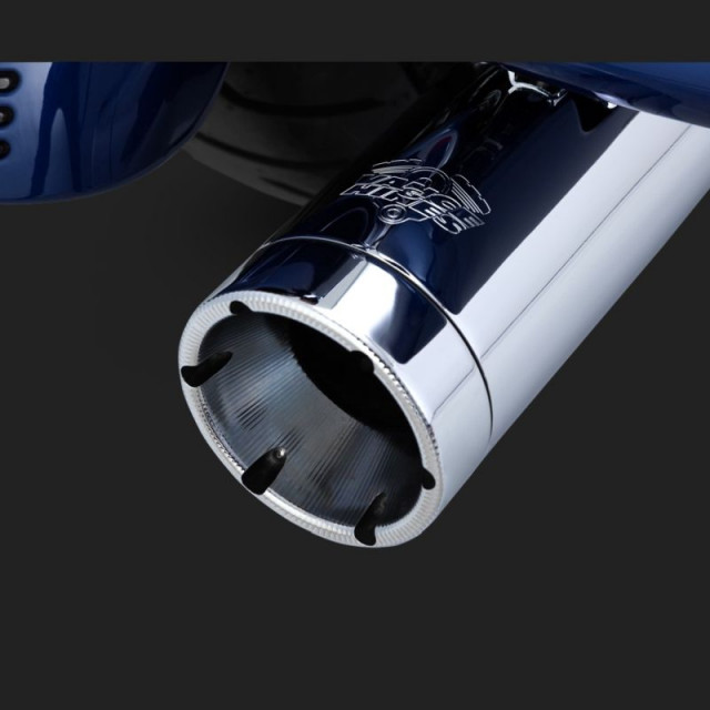 TERMINALI VANCE HINES MONSTER ROUND CHROME HARLEY TOURING  - DETAIL