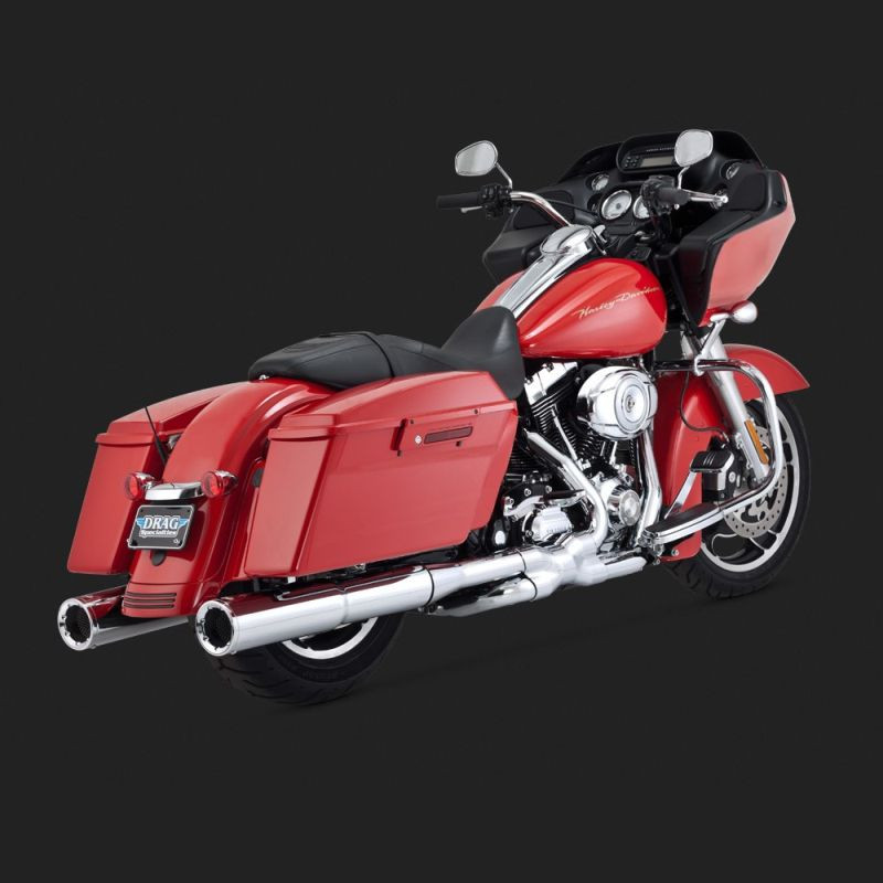 TERMINALI VANCE HINES HI-OUTPUT CHROME SLIP-ON PER HARLEY TOURING 95-16