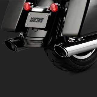 TERMINALI VANCE HINES TWIN SLASH ROUND CHROME SLIP-ON PER HARLEY TOURING 17-21