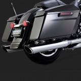 VANCE HINES TWIN SLASH ROUND CHROME SLIP-ON MUFFLER HARLEY TOURING 95-16 - DETAIL