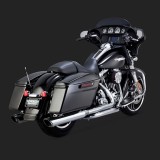VANCE HINES TWIN SLASH ROUND CHROME SLIP-ON MUFFLER HARLEY TOURING 95-16