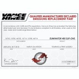 VANCE HINES ELIMINATOR 400 CHROME SLIP-ON MUFFLER HARLEY TOURING 95-16 - DECLARED EMISSIONS REPLACEMENT PART