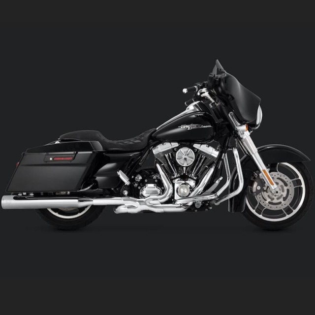 VANCE HINES ELIMINATOR 400 CHROME SLIP-ON MUFFLER HARLEY TOURING 95-16 - SIDE
