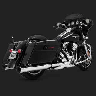 VANCE HINES ELIMINATOR 400 CHROME-BLACK SLIP-ON MUFFLER HARLEY TOURING 95-16