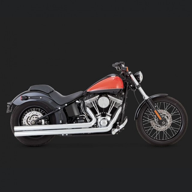 SCARICHI VANCE HINES BIG SHOTS LONG CHROME HARLEY SOFTAIL 12-17 - LATO