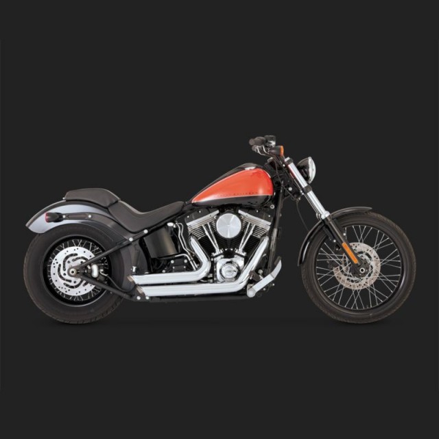 SCARICHI VANCE HINES SHORTSHOTS STAGGERED CHROME PER HARLEY SOFTAIL 12-17 - SIDE
