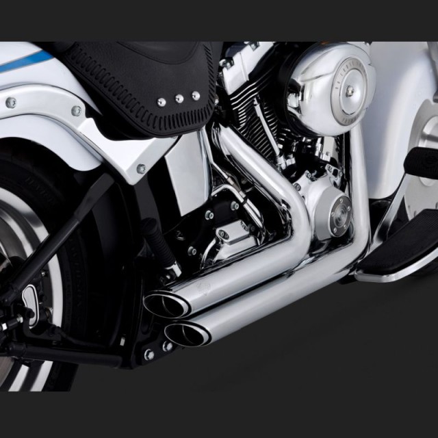 SCARICHI VANCE HINES SHORTSHOTS STAGGERED CHROME PER HARLEY SOFTAIL 86-11 - DETAIL
