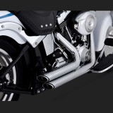 VANCE HINES SHORTSHOTS STAGGERED CHROME EXHAUST FOR HARLEY SOFTAIL 86-11 - DETAIL