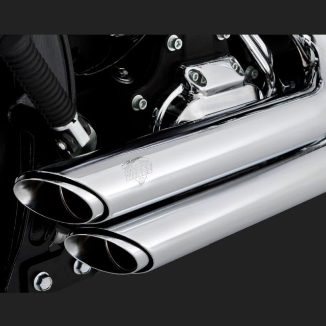 SCARICHI VANCE HINES SHORTSHOTS STAGGERED CHROME PER HARLEY SOFTAIL 86-11 - DETAIL 2