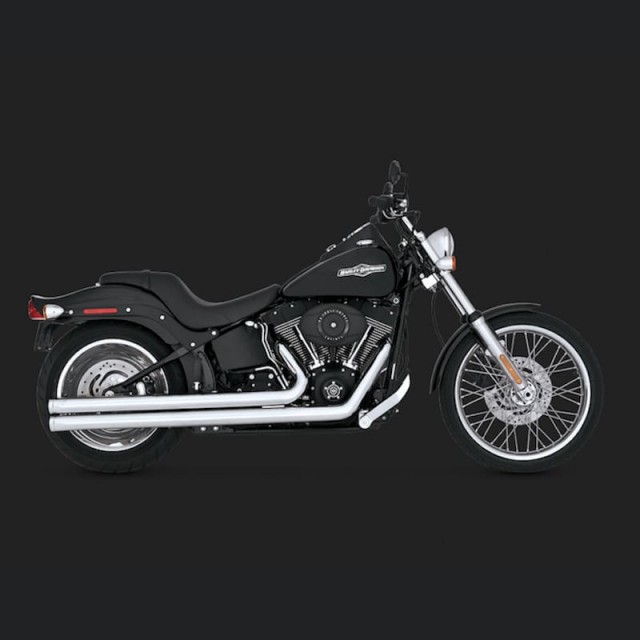 SCARICHI VANCE HINES BIG SHOTS LONG CHROME HARLEY SOFTAIL 86-11 - LATO