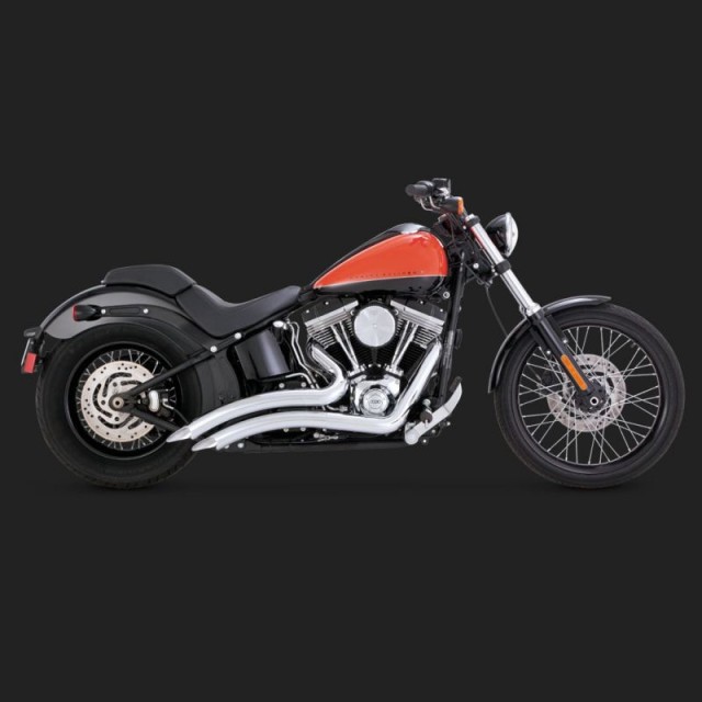 SCARICHI VANCE HINES BIG RADIUS CHROME PER HARLEY SOFTAIL 86-17 - SIDE
