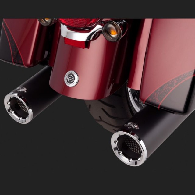 TERMINALI VANCE HINES HI-OUTPUT SLIP-ON BLACK PER HARLEY TOURING 95-16 - DETAIL 2