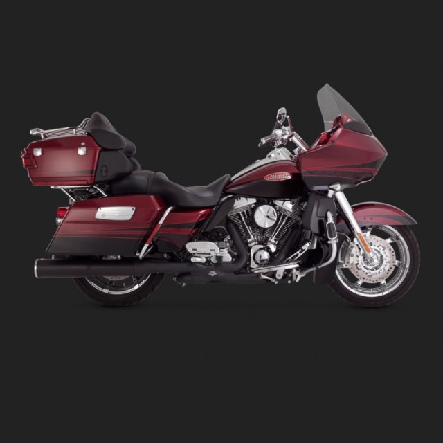 TERMINALI VANCE HINES HI-OUTPUT SLIP-ON BLACK PER HARLEY TOURING 95-16 - SIDE