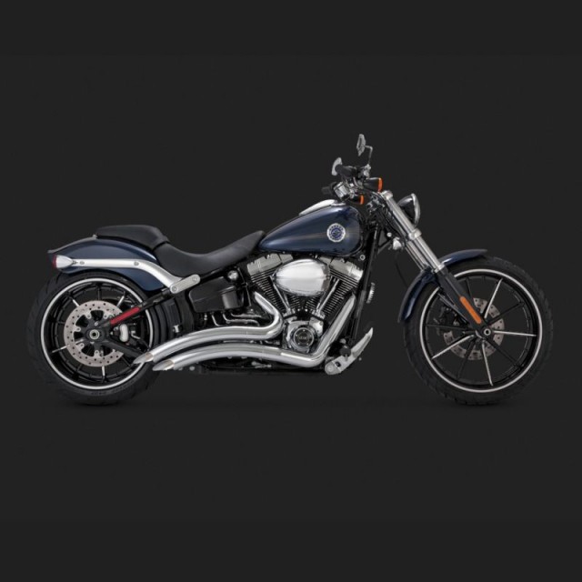 SCARICHI VANCE HINES BIG RADIUS CHROME PER HARLEY SOFTAIL 13-17 - SIDE