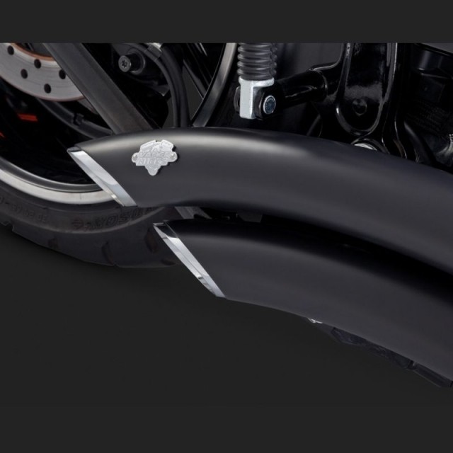 SCARICHI VANCE HINES BIG RADIUS BLACK PER HARLEY SOFTAIL 13-17 - DETAIL
