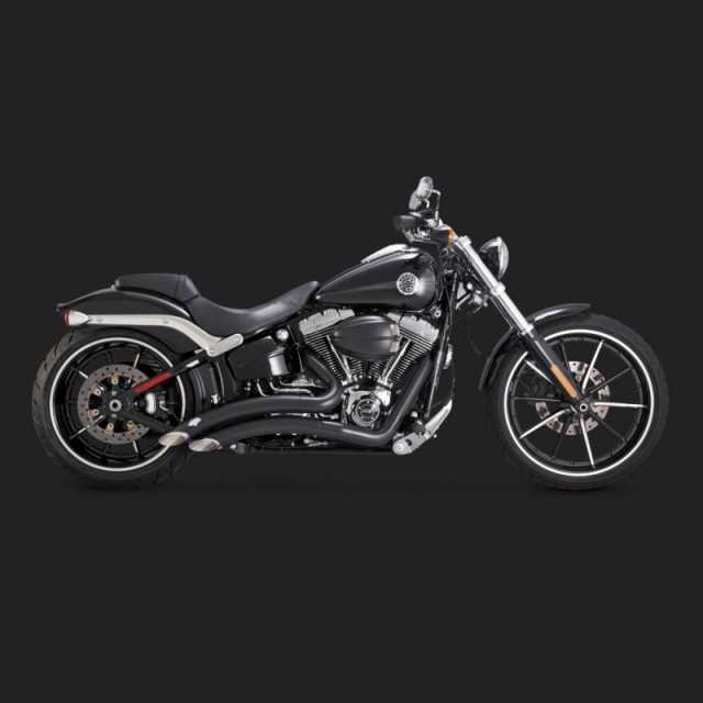 SCARICHI VANCE HINES BIG RADIUS BLACK PER HARLEY SOFTAIL 13-17 - SIDE