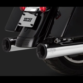 VANCE HINES ELIMINATOR 400 CHROME-BLACK SLIP-ON MUFFLER HARLEY TOURING 17-21