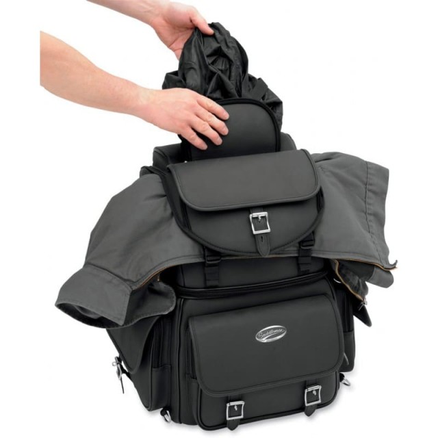 BORSA SADDLEMEN BR340EX BACK SEAT SISSY BAR BAG - COPERTURA ANTIPIOGGIA