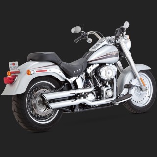 TERMINALI VANCE HINES 3'' ROUND TWIN SLASH SLIP-ONS CROME FAT BOY/DEUCE 07-17