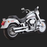 TERMINALI VANCE HINES 3'' ROUND TWIN SLASH SLIP-ONS CROME FAT BOY/DEUCE 07-17