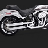 TERMINALI VANCE HINES 3'' ROUND TWIN SLASH SLIP-ONS CROME FAT BOY/DEUCE 07-17 - DETAIL 2