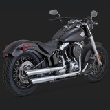 TERMINALI VANCE HINES 3'' ROUND TWIN SLASH SLIP-ONS CROME SLIM/CROSS BONES 07-17