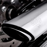 TERMINALI VANCE HINES 3'' ROUND TWIN SLASH SLIP-ONS CROME SLIM/CROSS BONES 07-17 - DETAIL