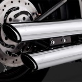 TERMINALI VANCE HINES 3'' ROUND TWIN SLASH SLIP-ONS CROME SLIM/CROSS BONES 07-17 - DETAIL 2