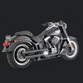 TERMINALI VANCE HINES 3'' ROUND TWIN SLASH SLIP-ONS NERI FAT BOY/DEUCE 07-17