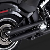 TERMINALI VANCE HINES 3'' ROUND TWIN SLASH SLIP-ONS NERI FAT BOY/DEUCE 07-17 - DETAIL 2