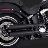 TERMINALI VANCE HINES 3'' ROUND TWIN SLASH SLIP-ONS NERI FAT BOY/DEUCE 07-17 - DETAIL