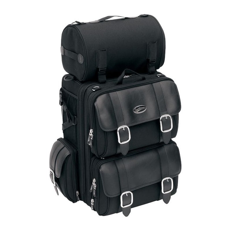 BORSA SADDLEMEN S3200DE DELUXE EXPANDABLE SISSY BAR BAG - FISSAGGIO SISSY BAR