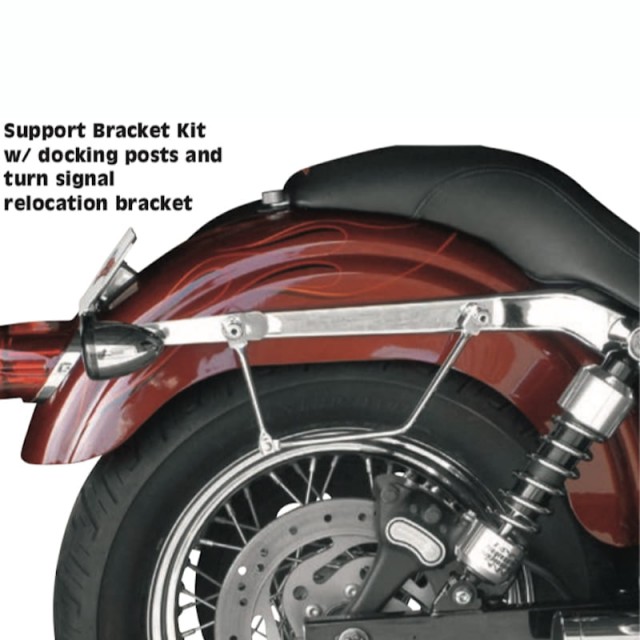 SADDLEMEN S4 DRIFTER RIGID‐MOUNT QUICK‐DETACH SLANT SADDLEBAGS 96-17 DYNA - CHROMED METAL SUPPORTS