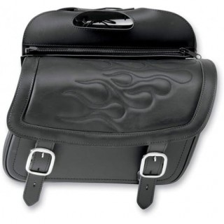 SADDLEMEN HIGHWAYMAN TATTOO SLANT MEDIUM SADDLEBAGS - BLACK