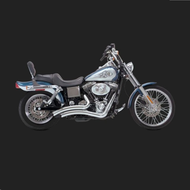 VANCE HINES BIG RADIUS CHROME EXHAUST FOR DYNA 91-05 - SIDE