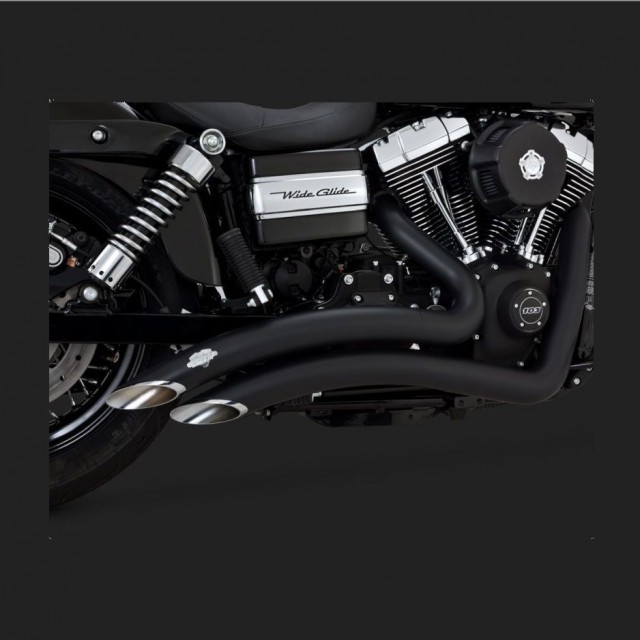 VANCE HINES BIG RADIUS MATT BLACK EXHAUST FOR DYNA 06-17 - DETAIL