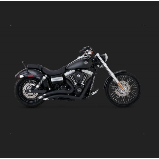 VANCE HINES BIG RADIUS MATT BLACK EXHAUST FOR DYNA 06-17 - SIDE
