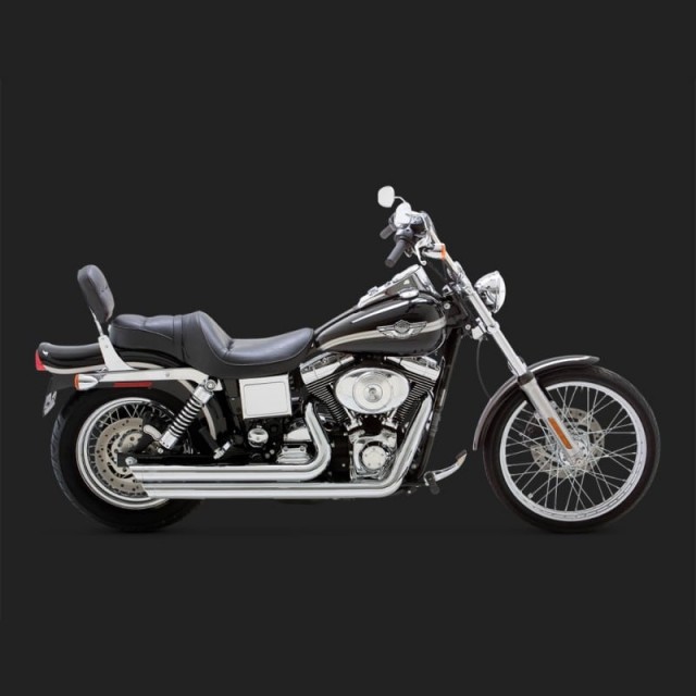 VANCE HINES BIG SHOT STAGGERED CHROME EXHAUST FOR DYNA 91-05