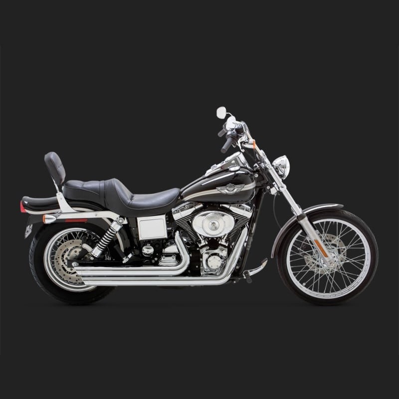 VANCE HINES BIG SHOT STAGGERED CHROME EXHAUST FOR DYNA 91-05