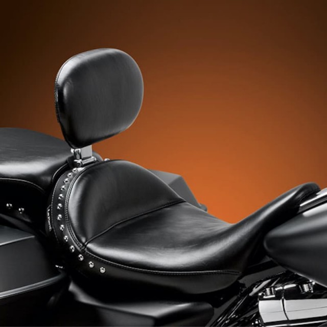 LE PERA MONTEREY SOLO SMOOTH SEAT WITH BACKREST HARLEY TOURING 08-21