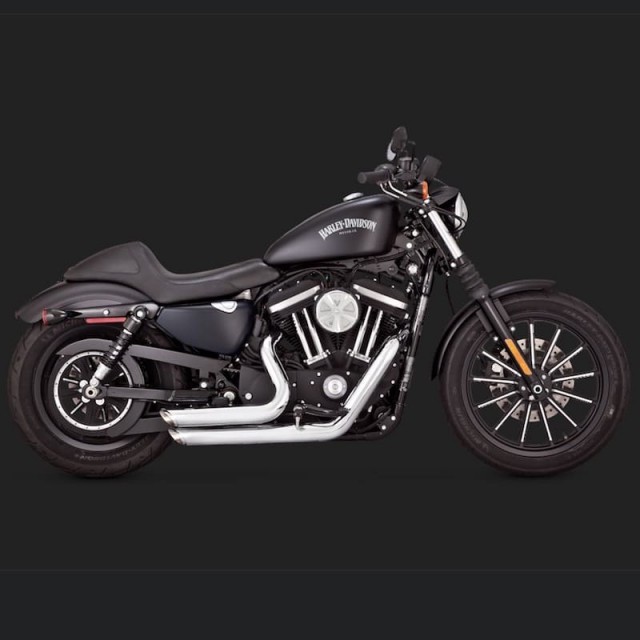 SCARICHI VANCE HINES SHORTSHOTS STAGGERED CROMO HARLEY SPORTSTER XL 14-20 - LATO